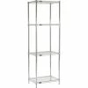Nexel® Chrome, 4 Tier, Wire Shelving Starter Unit, 24"W x 18"D x 74"H