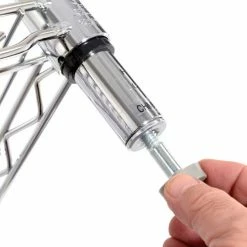 Nexel® Chrome, 4 Tier, Wire Shelving Starter Unit, 24"W x 18"D x 74"H -Shelving Sales Store 188296 10