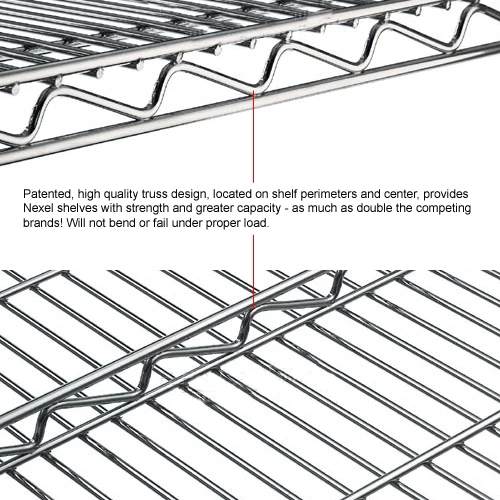 Nexel® Chrome, 4 Tier, Wire Shelving Add-On Unit, 48"W x 18"D x 54"H 8 Nexel® Chrome, 4 Tier, Wire Shelving Add-On Unit, 48"W x 18"D x 54"H - Image 8