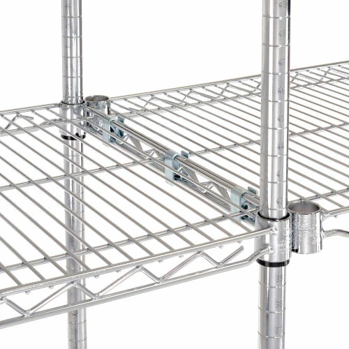 Nexel® Chrome, 4 Tier, Wire Shelving Add-On Unit, 24"W x 18"D x 74"H 2 Nexel® Chrome, 4 Tier, Wire Shelving Add-On Unit, 24"W x 18"D x 74"H - Image 2