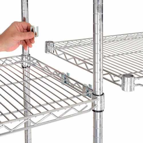 Nexel® Chrome, 4 Tier, Wire Shelving Add-On Unit, 24"W x 18"D x 74"H 3 Nexel® Chrome, 4 Tier, Wire Shelving Add-On Unit, 24"W x 18"D x 74"H - Image 3