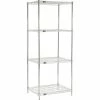 Nexel® Chrome, 4 Tier, Wire Shelving Starter Unit, 30"W x 24"D x 86"H