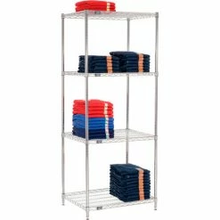 Nexel® Chrome, 4 Tier, Wire Shelving Starter Unit, 30"W x 24"D x 86"H 19 Nexel® Chrome, 4 Tier, Wire Shelving Starter Unit, 30"W x 24"D x 86"H -Shelving Sales Store 188306 04