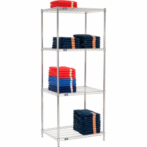 Nexel® Chrome, 4 Tier, Wire Shelving Starter Unit, 30"W x 24"D x 86"H 5 Nexel® Chrome, 4 Tier, Wire Shelving Starter Unit, 30"W x 24"D x 86"H - Image 5