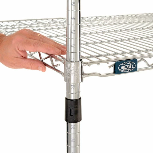 Nexel® Chrome, 4 Tier, Wire Shelving Starter Unit, 30"W x 24"D x 86"H 8 Nexel® Chrome, 4 Tier, Wire Shelving Starter Unit, 30"W x 24"D x 86"H - Image 8