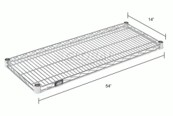 Nexel® S1454Z Poly-Z-Brite® Wire Shelf 54"W x 14"D 30 Nexel® S1454Z Poly-Z-Brite® Wire Shelf 54"W x 14"D -Shelving Sales Store 188336Z dim
