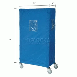 Nexel Nylon Cover, Blue, 72"W x 18"D x 74"H 23 Nexel Nylon Cover, Blue, 72"W x 18"D x 74"H -Shelving Sales Store 188382 dim