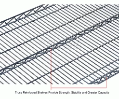 Nexel® Nexelon®, 4 Tier, Wire Shelving Starter Unit, 72"W x 18"D x 74"H -Shelving Sales Store 188408E 3wco 3