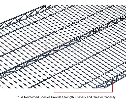 Nexel® Nexelon®, 4 Tier, Wire Shelving Starter Unit, 48"W x 18"D x 74"H 24 Nexel® Nexelon®, 4 Tier, Wire Shelving Starter Unit, 48"W x 18"D x 74"H - Image 24