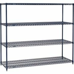 Nexel® Nexelon®, 4 Tier, Wire Shelving Starter Unit, 60"W x 14"D x 74"H