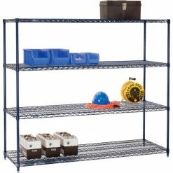 Nexel® Nexelon®, 4 Tier, Wire Shelving Starter Unit, 72"W x 18"D x 74"H -Shelving Sales Store 188414E 01 3
