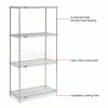 Nexel® Chrome, 4 Tier, Wire Shelving Starter Unit, 42"W x 18"D x 74"H