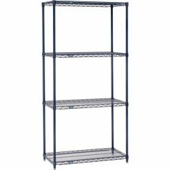 Nexel® Nexelon®, 4 Tier, Wire Shelving Starter Unit, 24"W x 18"D x 63"H