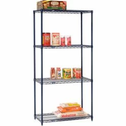 Nexel® Nexelon®, 4 Tier, Wire Shelving Starter Unit, 48"W x 18"D x 86"H 30 Nexel® Nexelon®, 4 Tier, Wire Shelving Starter Unit, 48"W x 18"D x 86"H -Shelving Sales Store 188420E 01 2