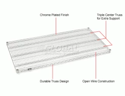 Nexel® S3048C Chrome Wire Shelf 48"W x 30"D -Shelving Sales Store 188540 1wco 18