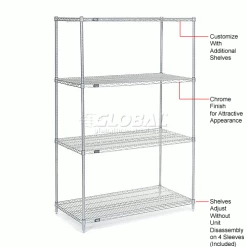 Nexel® S3636C Chrome Wire Shelf 36"W x 36"D 18 Nexel® S3636C Chrome Wire Shelf 36"W x 36"D -Shelving Sales Store 188540 5wco 2