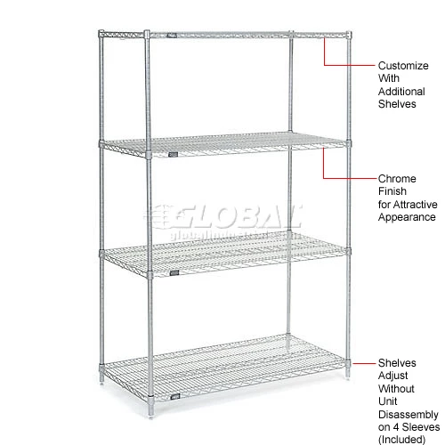 Nexel® S3660C Chrome Wire Shelf 60"W x 36"D 9 Nexel® S3660C Chrome Wire Shelf 60"W x 36"D - Image 9