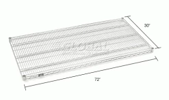 Nexel® S3072C Chrome Wire Shelf 72"W x 30"D 19 Nexel® S3072C Chrome Wire Shelf 72"W x 30"D -Shelving Sales Store 188543 dim 1