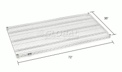 Nexel® S3672C Chrome Wire Shelf 72"W x 36"D 19 Nexel® S3672C Chrome Wire Shelf 72"W x 36"D -Shelving Sales Store 188547 dim