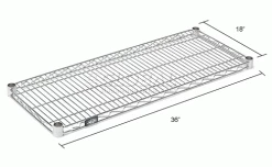 Nexel® S1836C Chrome Wire Shelf 36"W x 18"D 19 Nexel® S1836C Chrome Wire Shelf 36"W x 18"D -Shelving Sales Store 188550 dim 6