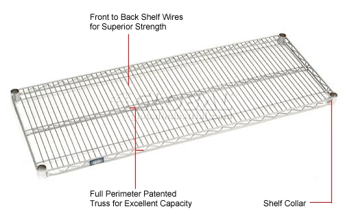 Nexel® S2448C Chrome Wire Shelf 48"W x 24"D 4 Nexel® S2448C Chrome Wire Shelf 48"W x 24"D - Image 4
