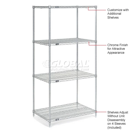 Nexel® S2460C Chrome Wire Shelf 60"W x 24"D 9 Nexel® S2460C Chrome Wire Shelf 60"W x 24"D - Image 9