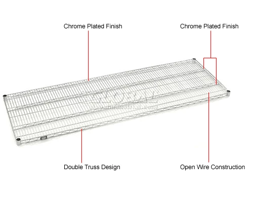 Nexel® S2472C Chrome Wire Shelf 72"W x 24"D 4 Nexel® S2472C Chrome Wire Shelf 72"W x 24"D - Image 4