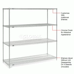 Nexel® S2472C Chrome Wire Shelf 72"W x 24"D 19 Nexel® S2472C Chrome Wire Shelf 72"W x 24"D -Shelving Sales Store 188564 5wco 2