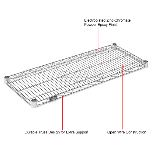 Nexel® S1454Z Poly-Z-Brite® Wire Shelf 54"W x 14"D 10 Nexel® S1454Z Poly-Z-Brite® Wire Shelf 54"W x 14"D - Image 10