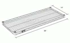 Nexel® S1436C Chrome Wire Shelf 36"W x 14"D 20 Nexel® S1436C Chrome Wire Shelf 36"W x 14"D -Shelving Sales Store 188567 dim