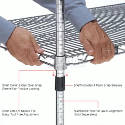 Nexel® S2124C Chrome Wire Shelf 24"W x 21"D 16 Nexel® S2124C Chrome Wire Shelf 24"W x 21"D -Shelving Sales Store 188575GIN 5wco