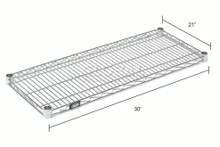 Nexel® S2130C Chrome Wire Shelf 30"W x 21"D 18 Nexel® S2130C Chrome Wire Shelf 30"W x 21"D -Shelving Sales Store 188576Z dim