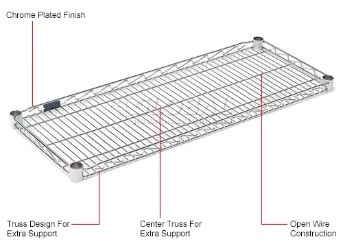 Nexel® S2136C Chrome Wire Shelf 36"W x 21"D 4 Nexel® S2136C Chrome Wire Shelf 36"W x 21"D - Image 4