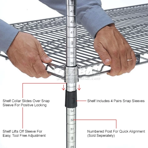 Nexel® S2136C Chrome Wire Shelf 36"W x 21"D 8 Nexel® S2136C Chrome Wire Shelf 36"W x 21"D - Image 8