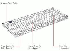 Nexel® S2142C Chrome Wire Shelf 42"W x 21"D 12 Nexel® S2142C Chrome Wire Shelf 42"W x 21"D -Shelving Sales Store 188578GIN 1wco