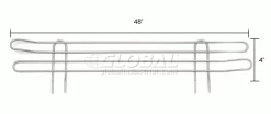 Nexel® Chrome Wire Ledge, 48"W x 4"H -Shelving Sales Store 188586 dim