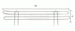 Nexel® Chrome Wire Ledge, 60"W x 4"H 19 Nexel® Chrome Wire Ledge, 60"W x 4"H -Shelving Sales Store 188588 dim