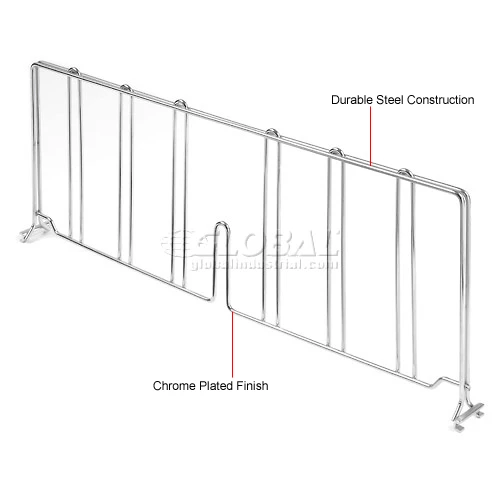 Nexel® Chrome Divider, 30"D x 12"H 3 Nexel® Chrome Divider, 30"D x 12"H - Image 3