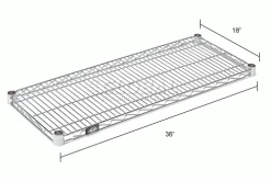 Nexel® S1836S Stainless Steel Wire Shelf 36"W x 18"D 37 Nexel® S1836S Stainless Steel Wire Shelf 36"W x 18"D -Shelving Sales Store 189375 dim 1