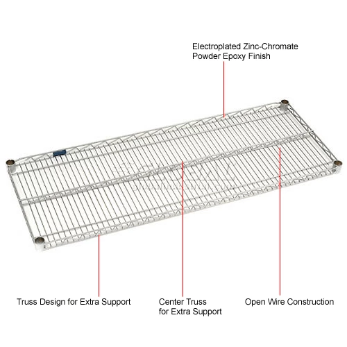Nexel® S2454Z Poly-Z-Brite® Wire Shelf 54"W x 24"D 9 Nexel® S2454Z Poly-Z-Brite® Wire Shelf 54"W x 24"D - Image 9