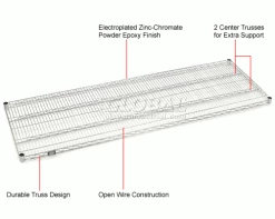 Nexel® S2472Z Poly-Z-Brite® Wire Shelf 72"W x 24"D 24 Nexel® S2472Z Poly-Z-Brite® Wire Shelf 72"W x 24"D -Shelving Sales Store 189388 1wco