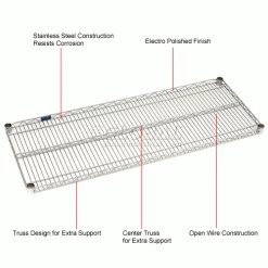 Nexel® S1860S Stainless Steel Wire Shelf 60"W x 18"D 31 Nexel® S1860S Stainless Steel Wire Shelf 60"W x 18"D -Shelving Sales Store 189425 1wco 9