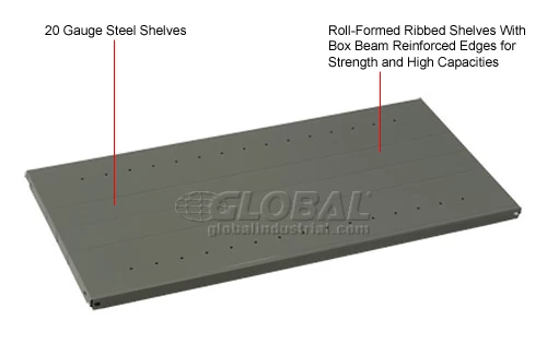 Global Industrial™ Steel Shelving 20 Ga 48"Wx18"Dx73"H Open Clip Style 5 Shelf 19 Global Industrial™ Steel Shelving 20 Ga 48"Wx18"Dx73"H Open Clip Style 5 Shelf - Image 19