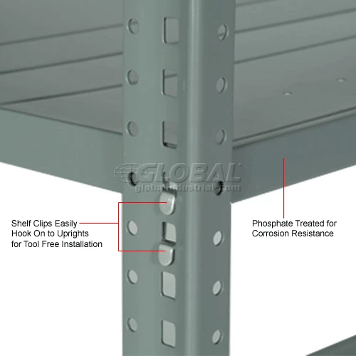 Global Industrial™ Steel Shelving 20 Ga 48"Wx12"Dx73"H Open Clip Style 4 Shelf 21 Global Industrial™ Steel Shelving 20 Ga 48"Wx12"Dx73"H Open Clip Style 4 Shelf - Image 21