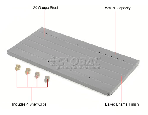 Global Industrial™ Steel Shelf 48x30 With 4 Clips (20 GA) 14 Global Industrial™ Steel Shelf 48x30 With 4 Clips (20 GA) - Image 14