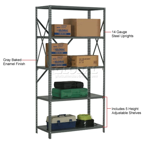 Global Industrial™ Steel Shelving 18 Ga 36"Wx12"Dx73"H Open Clip Style 5 Shelf 17 Global Industrial™ Steel Shelving 18 Ga 36"Wx12"Dx73"H Open Clip Style 5 Shelf - Image 17