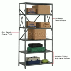 Global Industrial™ Steel Shelving 20 Ga 48"Wx24"Dx73"H Open Clip Style 6 Shelf 39 Global Industrial™ Steel Shelving 20 Ga 48"Wx24"Dx73"H Open Clip Style 6 Shelf -Shelving Sales Store 234128A 1wco 5