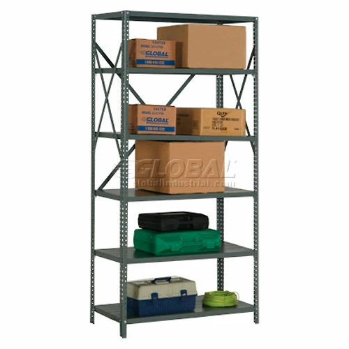 Global Industrial™ Steel Shelving 18 Ga 36"Wx24"X73"H Open Clip Style 6 Shelf 1 Global Industrial™ Steel Shelving 18 Ga 36"Wx24"X73"H Open Clip Style 6 Shelf