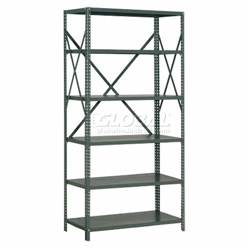 Global Industrial™ Steel Shelving 18 Ga 36"Wx12"Dx73"H Open Clip Style 6 Shelf 2 Global Industrial™ Steel Shelving 18 Ga 36"Wx12"Dx73"H Open Clip Style 6 Shelf - Image 2