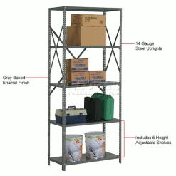 Global Industrial™ Steel Shelving 20 Ga 48"Wx18"Dx85"H Open Clip Style 5 Shelf 39 Global Industrial™ Steel Shelving 20 Ga 48"Wx18"Dx85"H Open Clip Style 5 Shelf -Shelving Sales Store 234191A 1wco 2